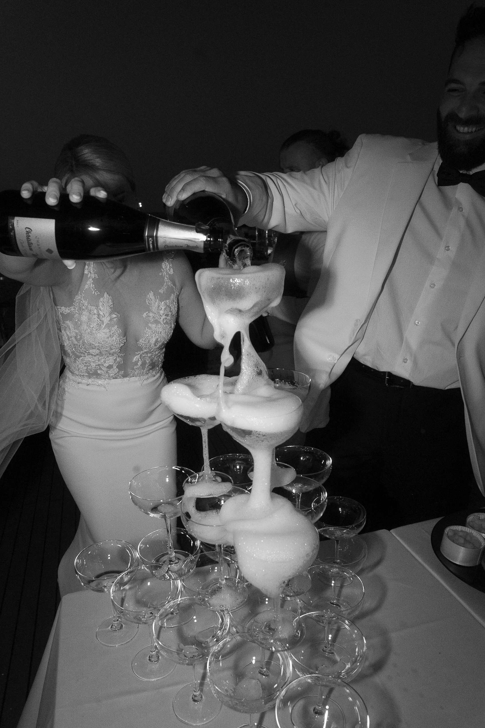 Wedding couple at intimate Paris wedding France